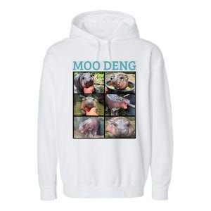 Moo Deng Picture Meme Funny Hippo Garment-Dyed Fleece Hoodie