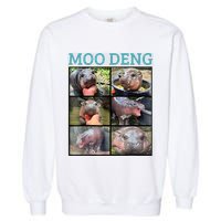 Moo Deng Picture Meme Funny Hippo Garment-Dyed Sweatshirt