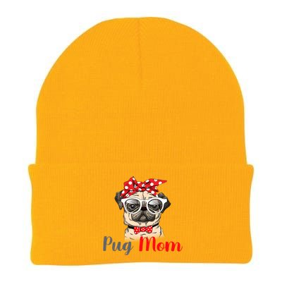 Mothers Day Pug Mom Funny Cute Puggle Mama Dog Lover Gift Knit Cap Winter Beanie