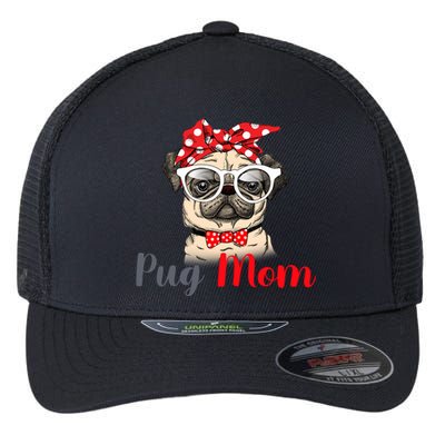 Mothers Day Pug Mom Funny Cute Puggle Mama Dog Lover Gift Flexfit Unipanel Trucker Cap