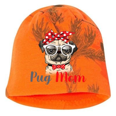 Mothers Day Pug Mom Funny Cute Puggle Mama Dog Lover Gift Kati - Camo Knit Beanie