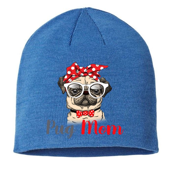 Mothers Day Pug Mom Funny Cute Puggle Mama Dog Lover Gift Sustainable Beanie