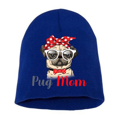 Mothers Day Pug Mom Funny Cute Puggle Mama Dog Lover Gift Short Acrylic Beanie