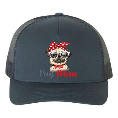 Mothers Day Pug Mom Funny Cute Puggle Mama Dog Lover Gift Yupoong Adult 5-Panel Trucker Hat