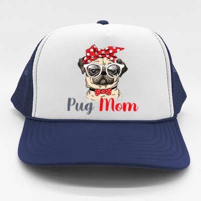 Mothers Day Pug Mom Funny Cute Puggle Mama Dog Lover Gift Trucker Hat