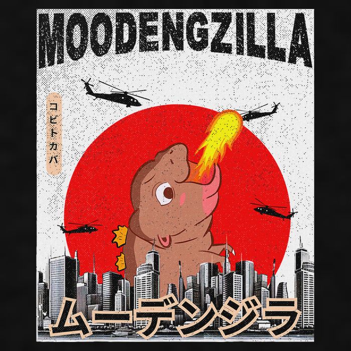 Moo Deng Pygmy Hippopotamus Funny Moodengzilla Ladies PosiCharge Tri-Blend Wicking Tank