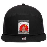 Moo Deng Pygmy Hippopotamus Funny Moodengzilla 7 Panel Mesh Trucker Snapback Hat
