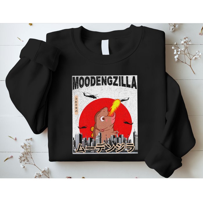 Moo Deng Pygmy Hippopotamus Funny Moodengzilla Sweatshirt