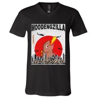 Moo Deng Pygmy Hippopotamus Funny Moodengzilla V-Neck T-Shirt