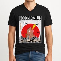 Moo Deng Pygmy Hippopotamus Funny Moodengzilla V-Neck T-Shirt