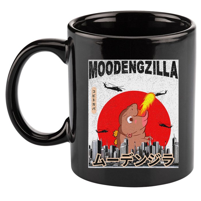 Moo Deng Pygmy Hippopotamus Funny Moodengzilla 11oz C Handle Ceramic Mug