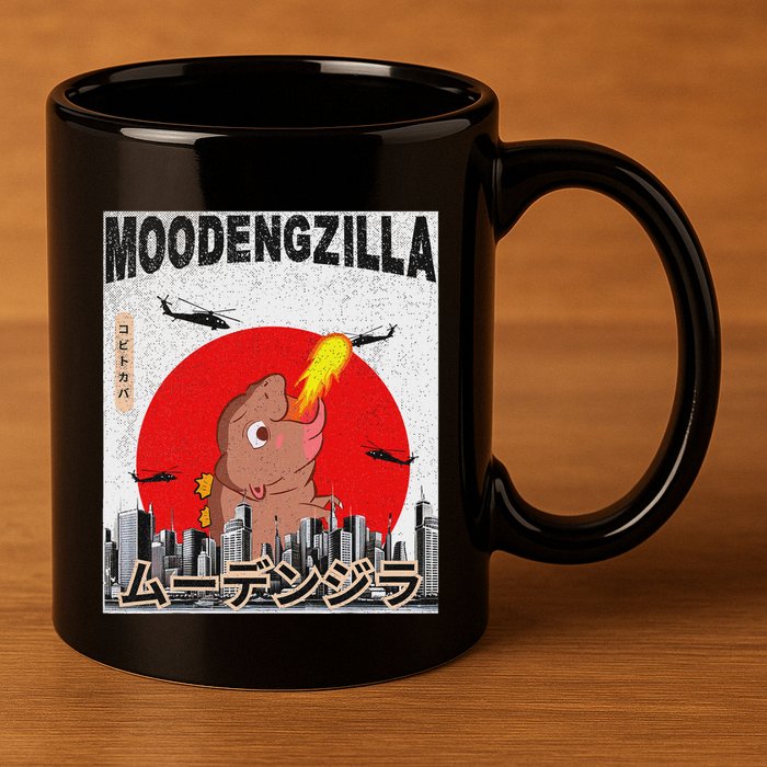 Moo Deng Pygmy Hippopotamus Funny Moodengzilla 11oz C Handle Ceramic Mug