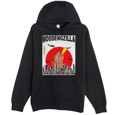 Moo Deng Pygmy Hippopotamus Funny Moodengzilla Premium Pullover Hoodie