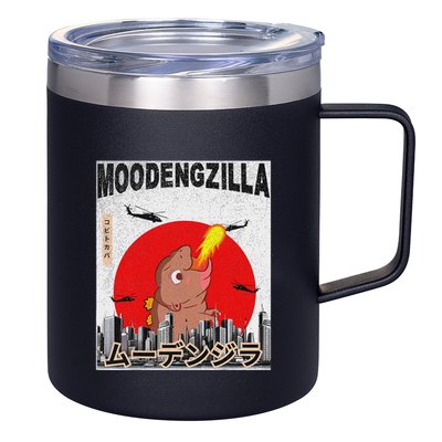 Moo Deng Pygmy Hippopotamus Funny Moodengzilla 12oz Stainless Steel Coffee Mug