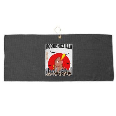 Moo Deng Pygmy Hippopotamus Funny Moodengzilla Large Microfiber Waffle Golf Towel