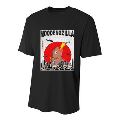 Moo Deng Pygmy Hippopotamus Funny Moodengzilla Youth Performance Sprint T-Shirt