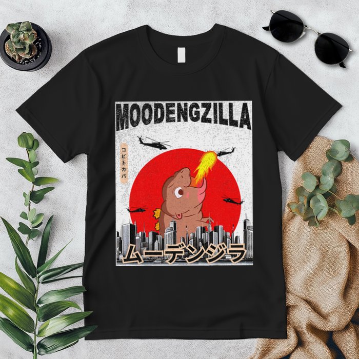 Moo Deng Pygmy Hippopotamus Funny Moodengzilla Premium T-Shirt