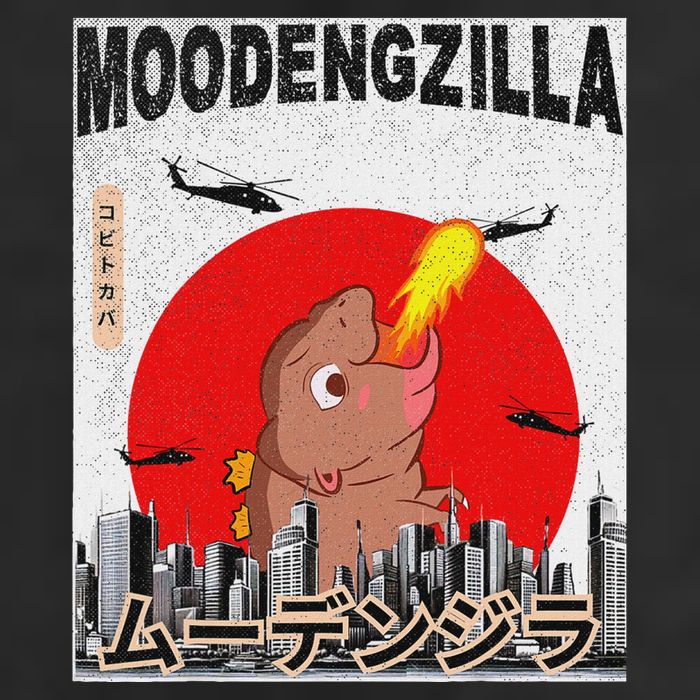 Moo Deng Pygmy Hippopotamus Funny Moodengzilla 25L Jumbo Tote