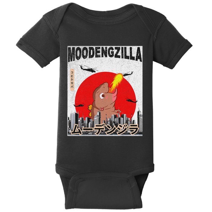 Moo Deng Pygmy Hippopotamus Funny Moodengzilla Baby Bodysuit
