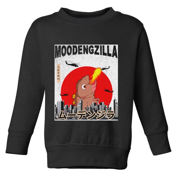Moo Deng Pygmy Hippopotamus Funny Moodengzilla Toddler Sweatshirt
