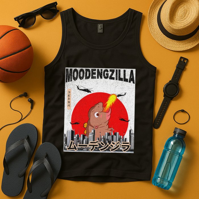 Moo Deng Pygmy Hippopotamus Funny Moodengzilla Tank Top