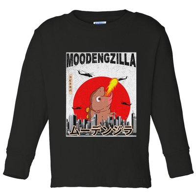 Moo Deng Pygmy Hippopotamus Funny Moodengzilla Toddler Long Sleeve Shirt