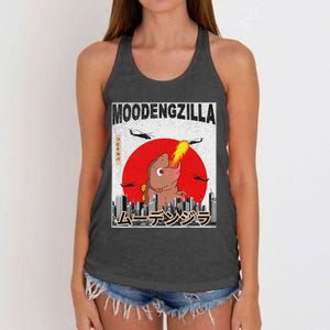 Moo Deng Pygmy Hippopotamus Funny Moodengzilla Women's Knotted Racerback Tank