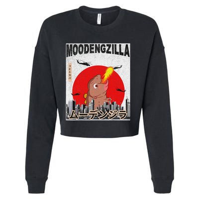 Moo Deng Pygmy Hippopotamus Funny Moodengzilla Cropped Pullover Crew