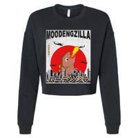 Moo Deng Pygmy Hippopotamus Funny Moodengzilla Cropped Pullover Crew