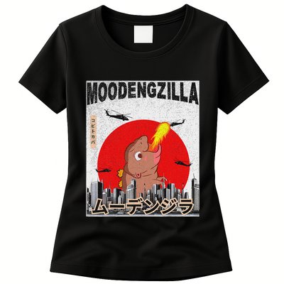 Moo Deng Pygmy Hippopotamus Funny Moodengzilla Womens T-Shirt