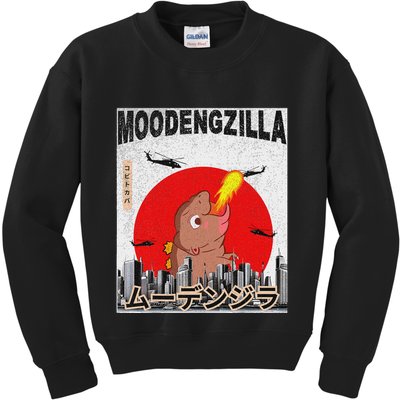 Moo Deng Pygmy Hippopotamus Funny Moodengzilla Kids Sweatshirt