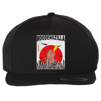 Moo Deng Pygmy Hippopotamus Funny Moodengzilla Wool Snapback Cap