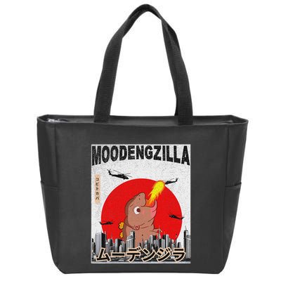 Moo Deng Pygmy Hippopotamus Funny Moodengzilla Zip Tote Bag