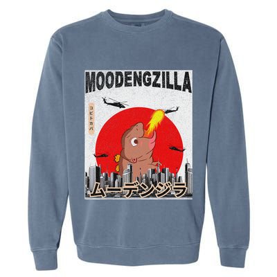 Moo Deng Pygmy Hippopotamus Funny Moodengzilla Garment-Dyed Sweatshirt