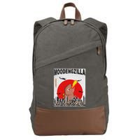 Moo Deng Pygmy Hippopotamus Funny Moodengzilla Cotton Canvas Backpack