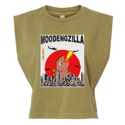 Moo Deng Pygmy Hippopotamus Funny Moodengzilla Garment-Dyed Women's Muscle Tee