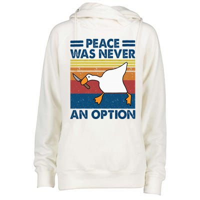 Murder Duck Peace Was Never An Option Duck With Knife Meme Womens Funnel Neck Pullover Hood