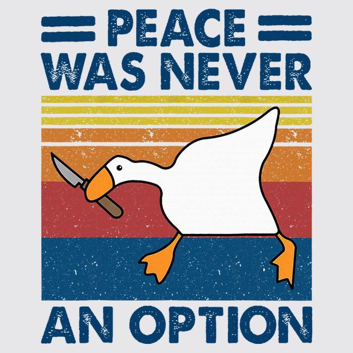 Murder Duck Peace Was Never An Option Duck With Knife Meme Womens Funnel Neck Pullover Hood