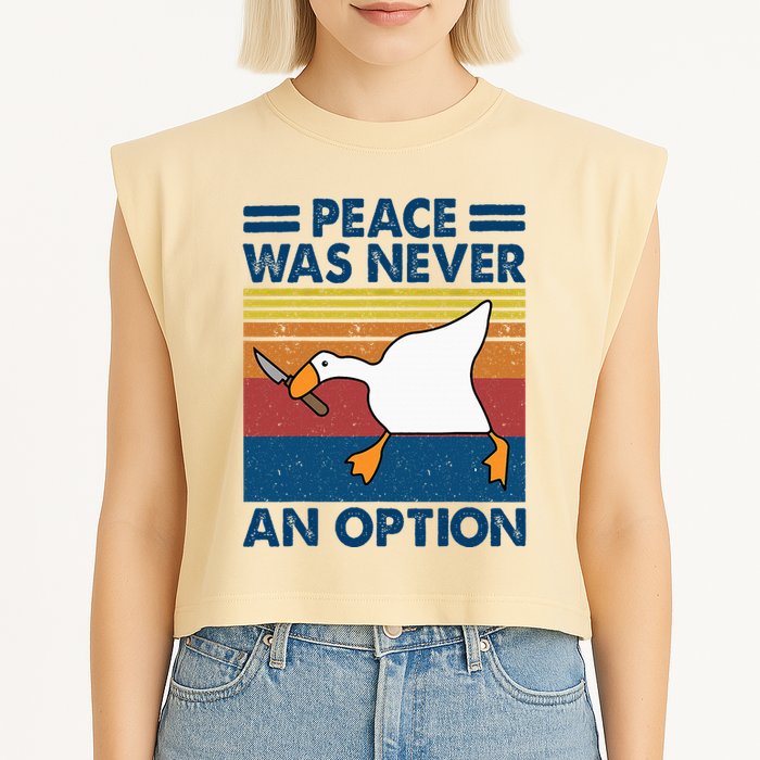 Murder Duck Peace Was Never An Option Duck With Knife Meme Garment-Dyed Women's Muscle Tee