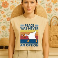 Murder Duck Peace Was Never An Option Duck With Knife Meme Garment-Dyed Women's Muscle Tee