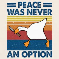 Murder Duck Peace Was Never An Option Duck With Knife Meme Garment-Dyed Women's Muscle Tee