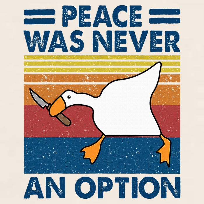 Murder Duck Peace Was Never An Option Duck With Knife Meme Garment-Dyed Women's Muscle Tee