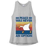 Murder Duck Peace Was Never An Option Duck With Knife Meme Ladies PosiCharge Tri-Blend Wicking Tank