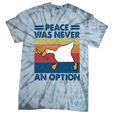 Murder Duck Peace Was Never An Option Duck With Knife Meme Tie-Dye T-Shirt