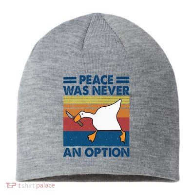 Murder Duck Peace Was Never An Option Duck With Knife Meme Sustainable Beanie