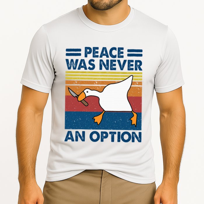 Murder Duck Peace Was Never An Option Duck With Knife Meme Performance Shirt