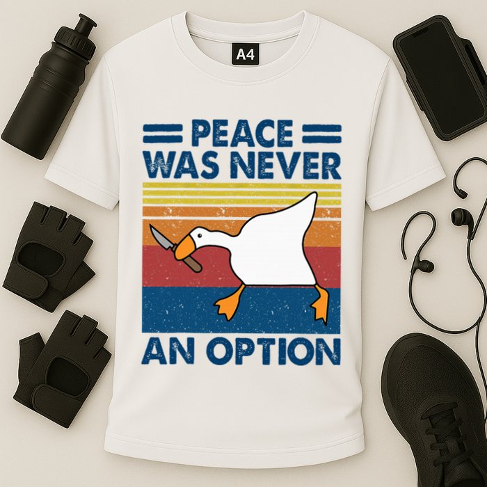 Murder Duck Peace Was Never An Option Duck With Knife Meme Performance Shirt