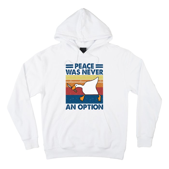 Murder Duck Peace Was Never An Option Duck With Knife Meme Hoodie