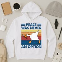 Murder Duck Peace Was Never An Option Duck With Knife Meme Hoodie