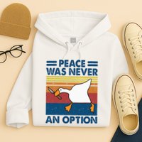Murder Duck Peace Was Never An Option Duck With Knife Meme Hoodie